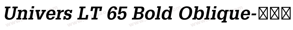 Univers LT 65 Bold Oblique字体转换